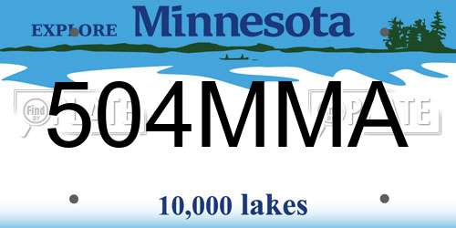 504MMA Minnesota License Plate