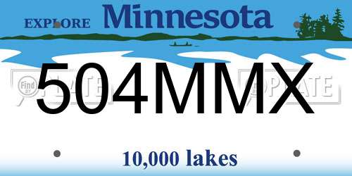 504MMX Minnesota License Plate