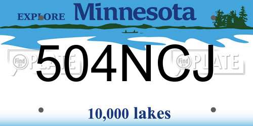 504NCJ Minnesota License Plate