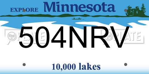 504NRV Minnesota License Plate