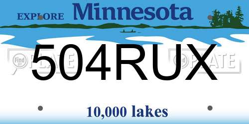 504RUX Minnesota License Plate