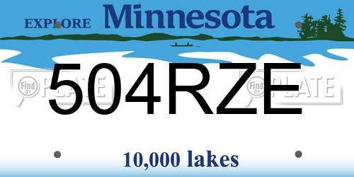 504RZE Minnesota License Plate