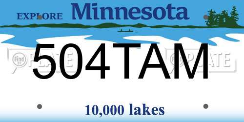 504TAM Minnesota License Plate