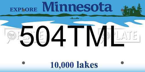 504TML Minnesota License Plate
