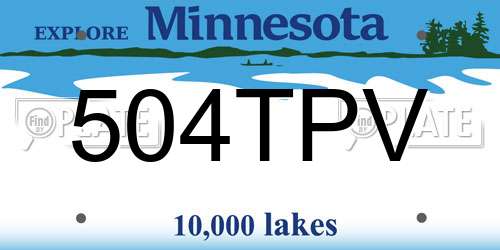 504TPV Minnesota License Plate