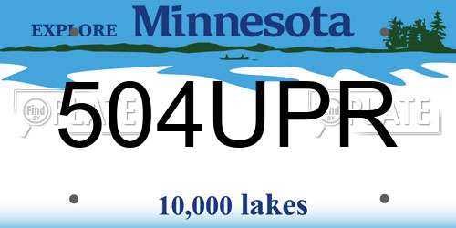 504UPR Minnesota License Plate