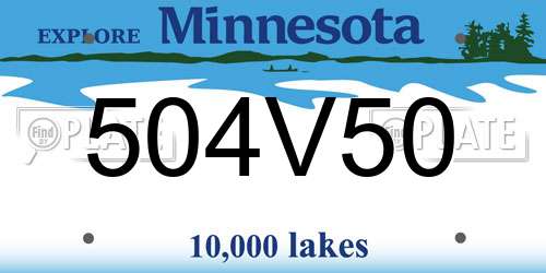 504V50 Minnesota License Plate