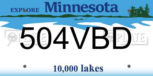 504VBD Minnesota License Plate