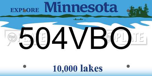 504VBO Minnesota License Plate