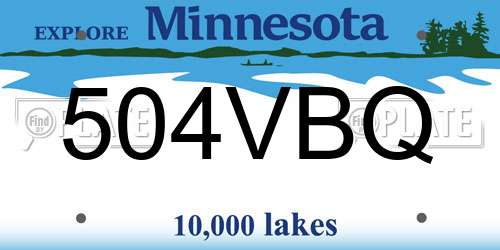 504VBQ Minnesota License Plate