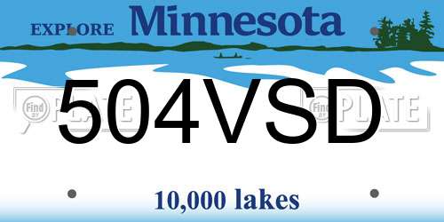504VSD Minnesota License Plate