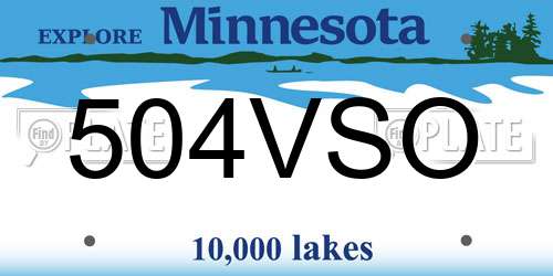 504VSO Minnesota License Plate