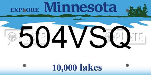 504VSQ Minnesota License Plate