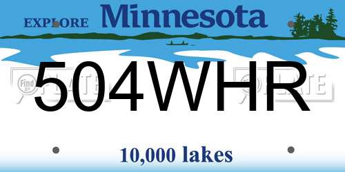 504WHR Minnesota License Plate