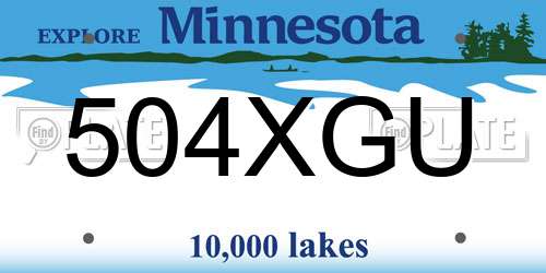 504XGU Minnesota License Plate