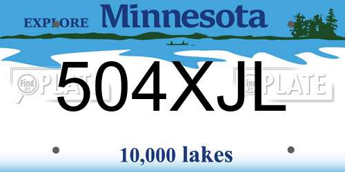 504XJL Minnesota License Plate