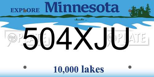 504XJU Minnesota License Plate