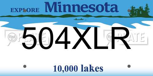 504XLR Minnesota License Plate