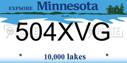 504XVG Minnesota License Plate