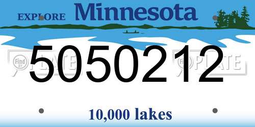 5050212 Minnesota License Plate
