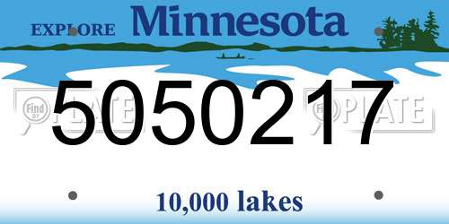 5050217 Minnesota License Plate