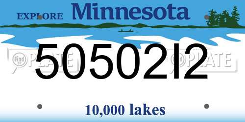 50502I2 Minnesota License Plate
