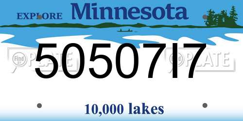50507I7 Minnesota License Plate