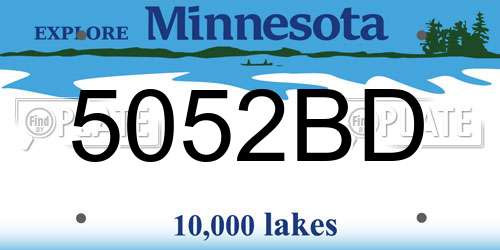 5052BD Minnesota License Plate