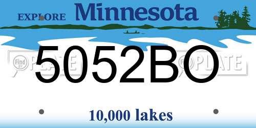 5052BO Minnesota License Plate