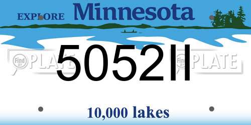5052II Minnesota License Plate