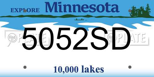 5052SD Minnesota License Plate