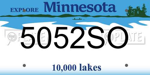 5052SO Minnesota License Plate
