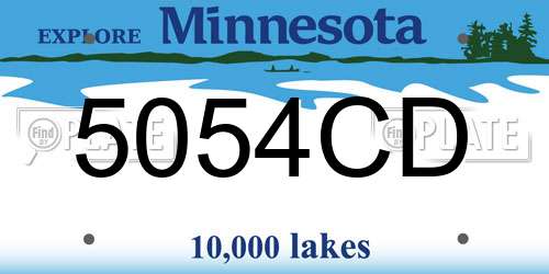 5054CD Minnesota License Plate