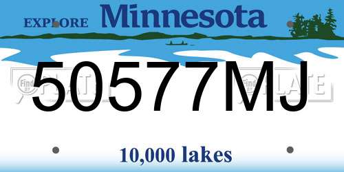 50577MJ Minnesota License Plate