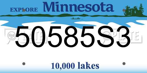 50585S3 Minnesota License Plate