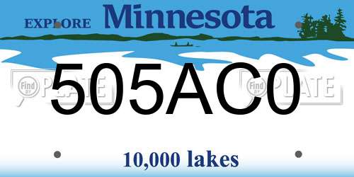 505AC0 Minnesota License Plate