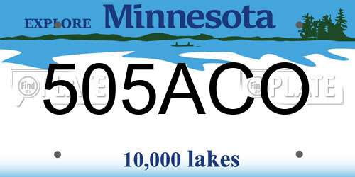 505ACO Minnesota License Plate