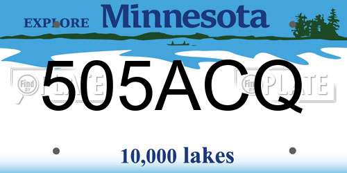 505ACQ Minnesota License Plate