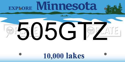 505GTZ Minnesota License Plate