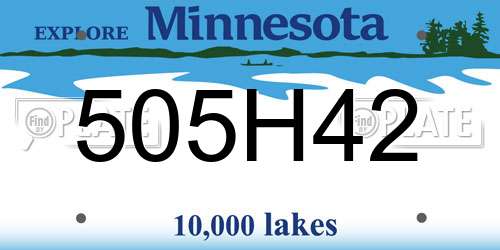 505H42 Minnesota License Plate