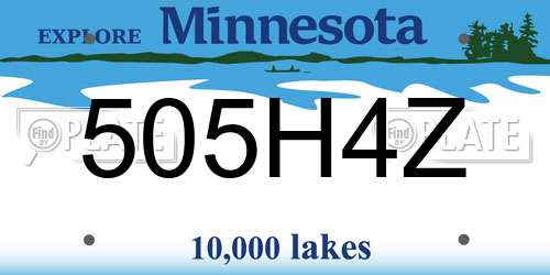 505H4Z Minnesota License Plate