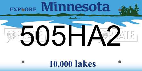 505HA2 Minnesota License Plate