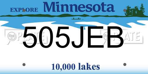505JEB Minnesota License Plate