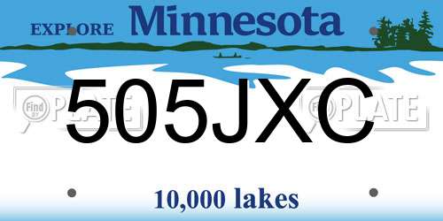 505JXC Minnesota License Plate