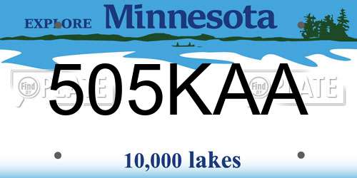 505KAA Minnesota License Plate
