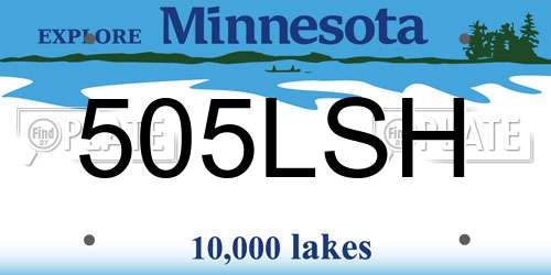 505LSH Minnesota License Plate