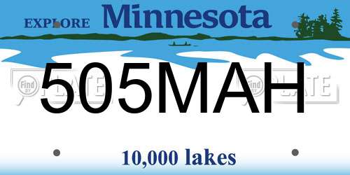 505MAH Minnesota License Plate