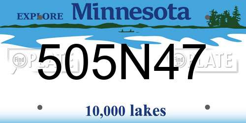 505N47 Minnesota License Plate
