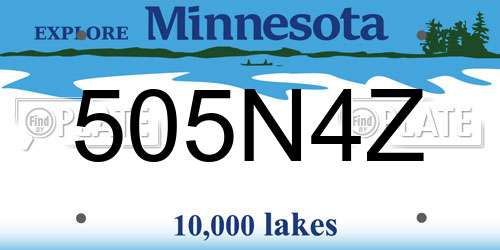 505N4Z Minnesota License Plate