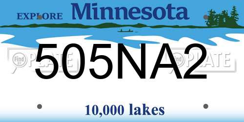 505NA2 Minnesota License Plate